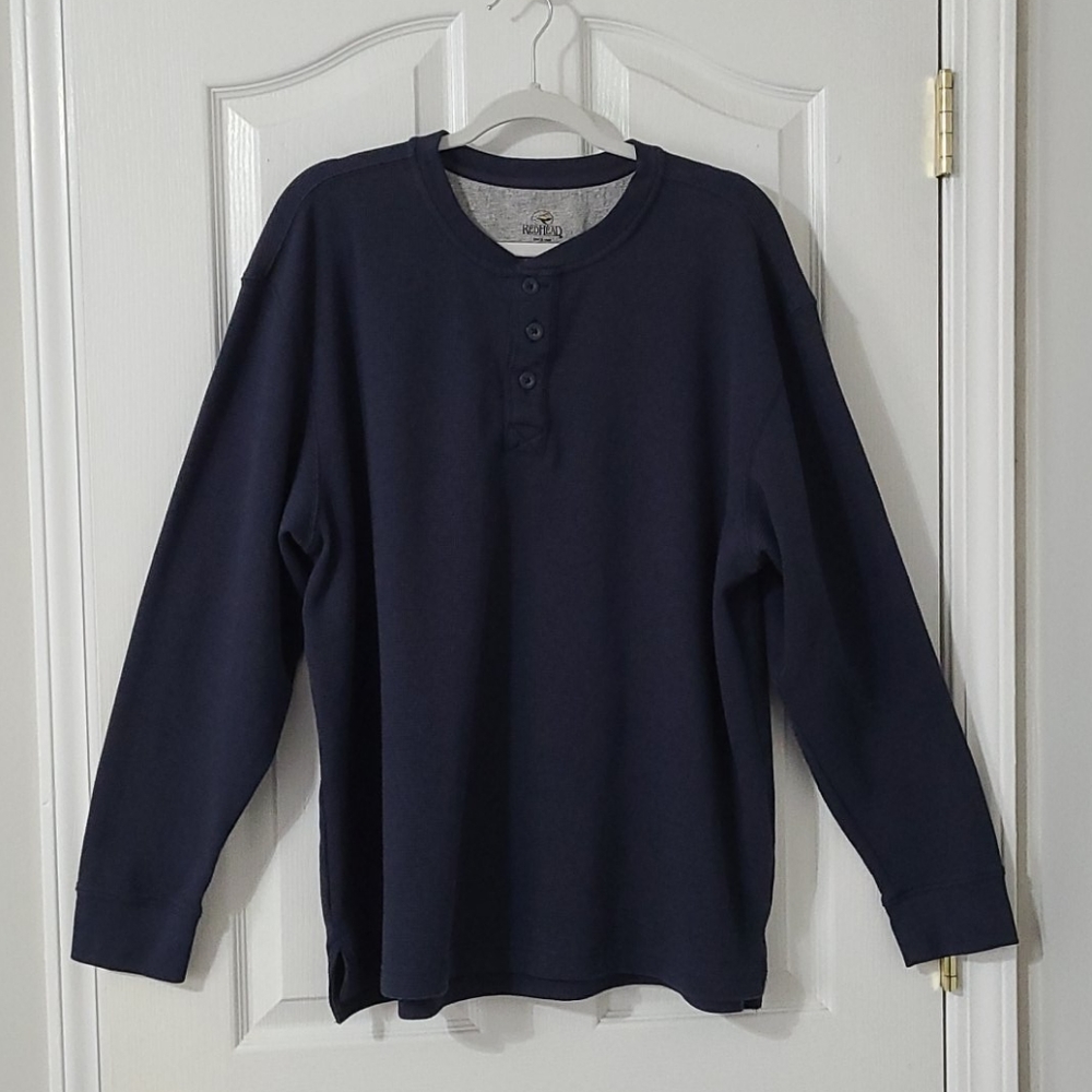 RedHead Men's Navy Thermal Henley XL